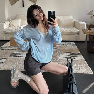 Cozy Elastic Waist Shorts