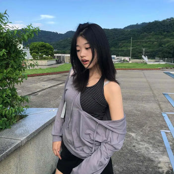 Tencel Elastic Waist Loose Fit Thin Long Sleeve T-shirt
