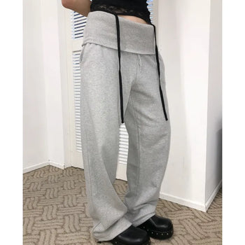 Fold Terry Wide Pants / Guaranteed Fit / Adjustable Hem Drawstring
