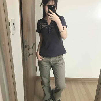 Low-rise Bootcut Stitched Back Pocket Jeans