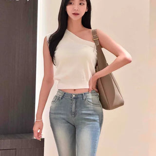 Light Blue Mid-Rise Vintage Washed Spandex Bootcut Back Pocket Jeans