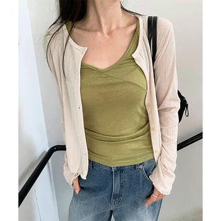 soft wave gold cardigan
