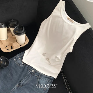 Two Shirred Asymmetrical Sleeveless