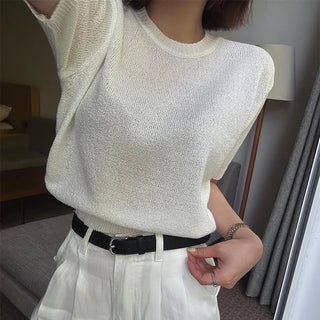 Day Summer Round Short Sleeve Knit