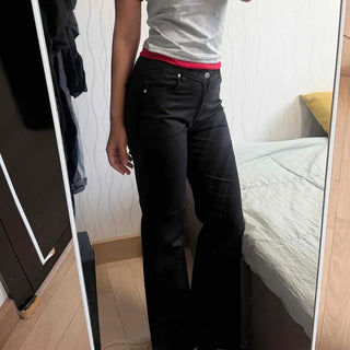 Low-Rise Bootcut Hidden Elastic Waist Back Pocket Lyocell Four-Way Stretch Long Pants