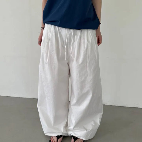 Ultra-lightweight pintuck two-way elastic waist pants