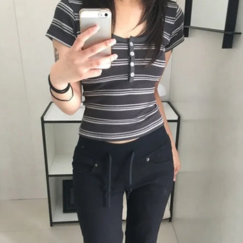 *Domestic/High Quality* Buddy Striped Short Sleeve Knit