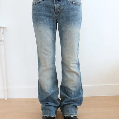 Sagging Loose Low Bootcut Denim Pants
