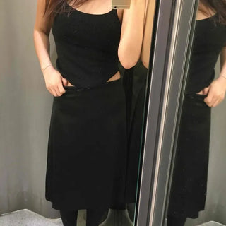 Ribbon Flare A-Line Slim Fit Daily Midi Skirt