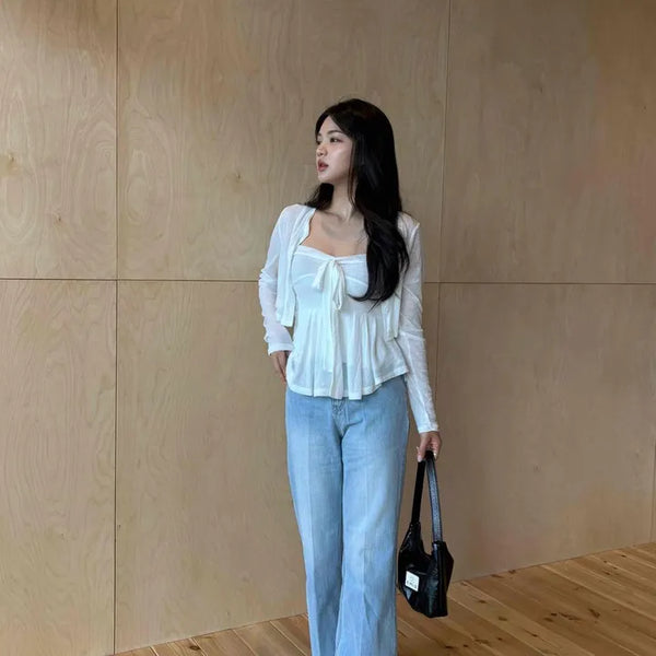 Washed Button Flare Bootcut Regular Fit Pants