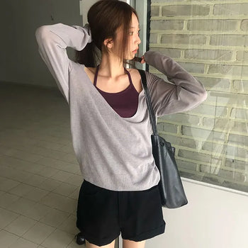 Visa Chiffon Long Skirt Elastic Waist Skirt