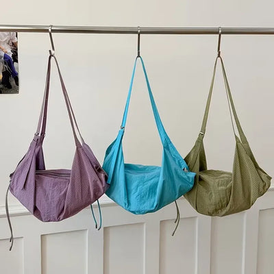Basrak Two-way Nylon Hobo Bag  / Crossbody bag Shoulder bag Nylon bag Y2K Mintcore Vintage
