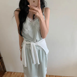 Deman Lace Satin Sleeveless