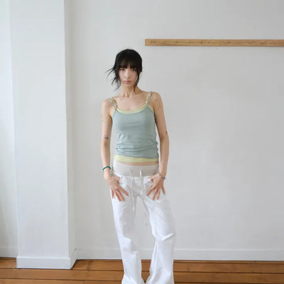 Ribbed bootcut pants (2 colors)