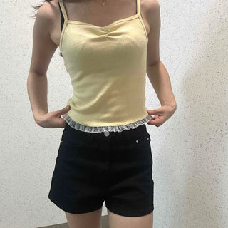 Button Straight Slim Fit Daily Shorts