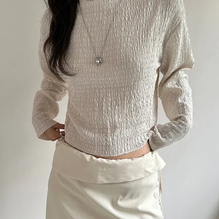 Enter pleated button blouse