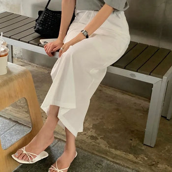 D-Day Summer Rustling String Maxi Long Skirt