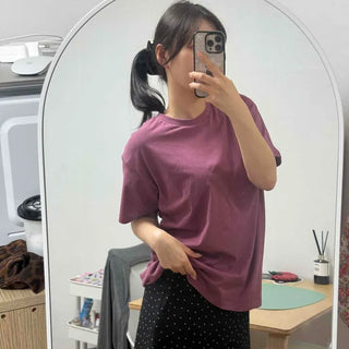 Plain Oversized H-Line Short Sleeve T-shirt