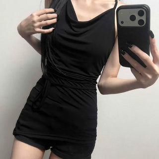 Strap String Slim Fit Plain A-Line Sleeveless