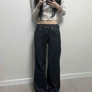 Button Flare Bootcut Loose Fit Daily Long Pants