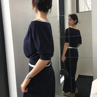 About Shirred 3/4 Boat Neck T-shirt