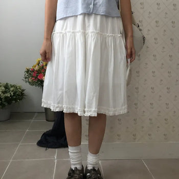 Masaki frill midi skirt