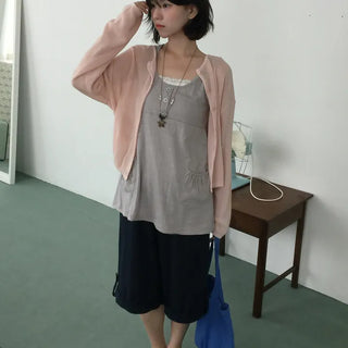 Fine pocket sleeveless mini dress