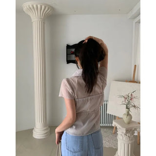 Solgar Flower Embroidery Halter Blouse