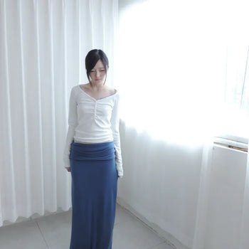 folding maxi skirt  / folding maxi skirt