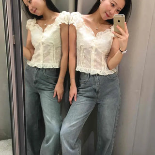 Flap Pocket Wide Loose Fit Daily Long Pants