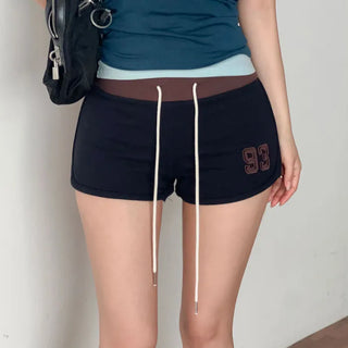 Entina embroidered color-block shorts