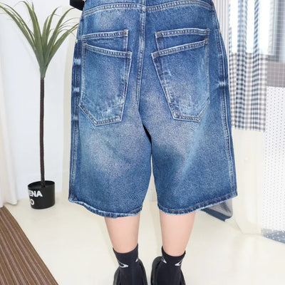 Double Big Pocket Bermuda Denim Pants
