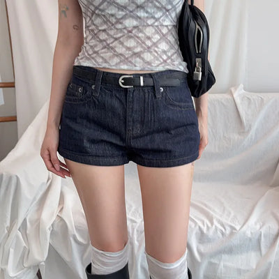 Pixie Ho raw denim shorts