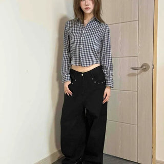 Gingham Check Button-Down Slim Fit Long Sleeve Shirt