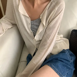 Trukey Delicate Fit Linen Long Sleeve Cardigan