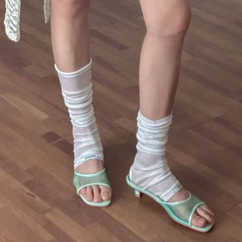 Deleaf Mesh Mule Slippers [4CM]