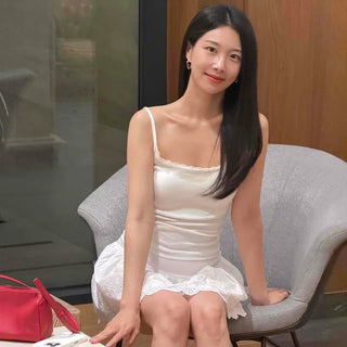 Slim Fit Plain Color Block Strap Sleeveless