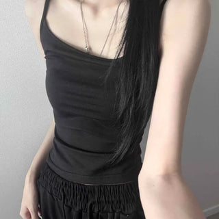Strap String Slim Fit Plain Sleeveless Top