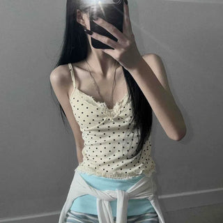 Strap Dot Slim Fit Sleeveless