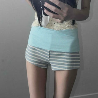 Color Block Stripe Regular Fit Straight Shorts