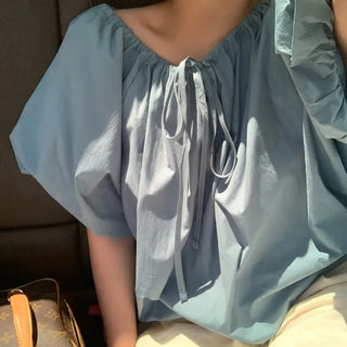 Strap Volume Two-Way Blouse