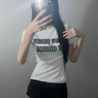 Lettering Slim Fit Short Sleeve T-shirt