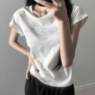 Born to Cubic Lettering Cap Roll-up Short Sleeve Tee