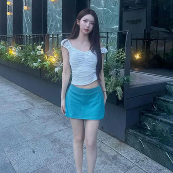 Peanut Low Elastic Mini Skirt