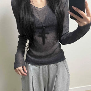 Slim Fit Plain Daily Casual Long Sleeve T-shirt