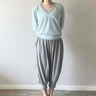 Cotton Balloon Harem Elastic Banded Capri Shorts