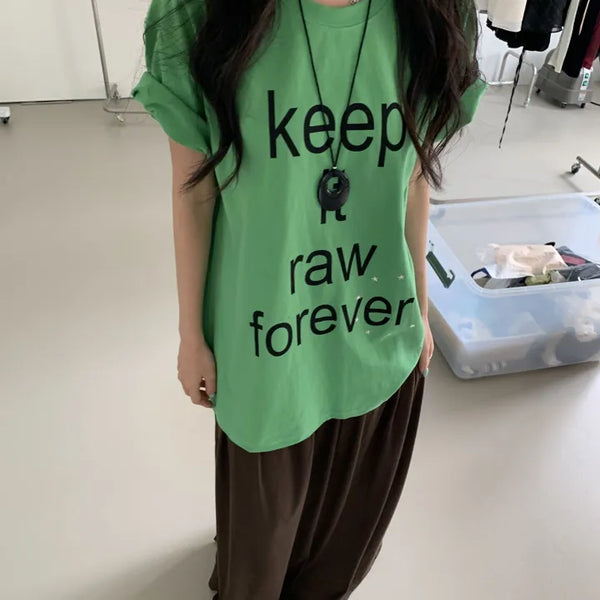 Kiv Lettering Oversized Short Sleeve T-shirt