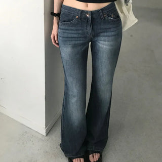 Summer Low-Rise Denim Bootcut Pants (2 colors)