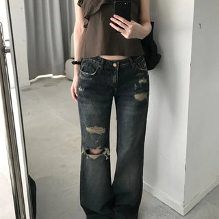 Rareble Damaged Washed Denim Pants (one color)