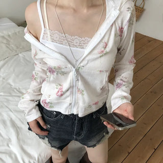 Somu Flower Punching Zip-up Hoodie
